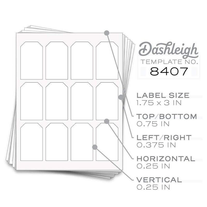 Dashleigh 60 Hang Tag Sheet Labels for Gifts and Products, 1.75" x 3" Inches, White - Image 2